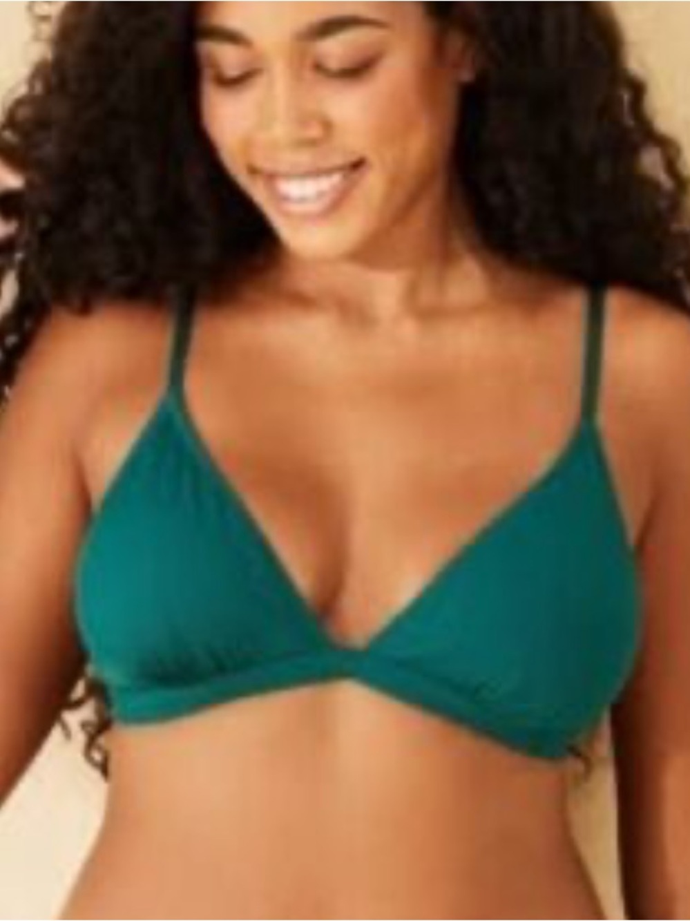 Shade & Shore Teal Wireless Triangle Bralette new size large